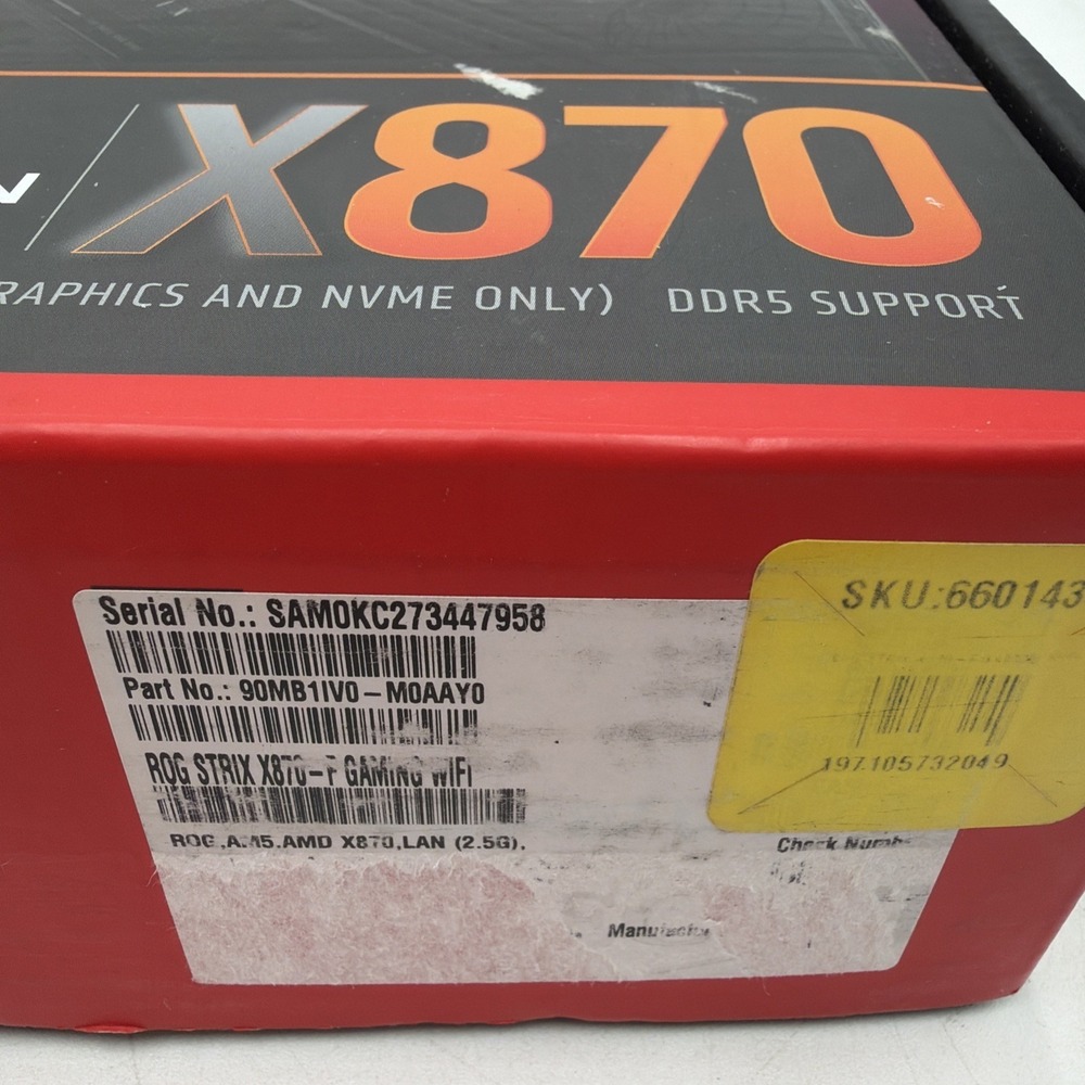 ASUS ROG Strix X870-F Gaming WiFi AM5 Motherboard PCIe 5.0 DDR5 For PARTS - Picture 2 of 11